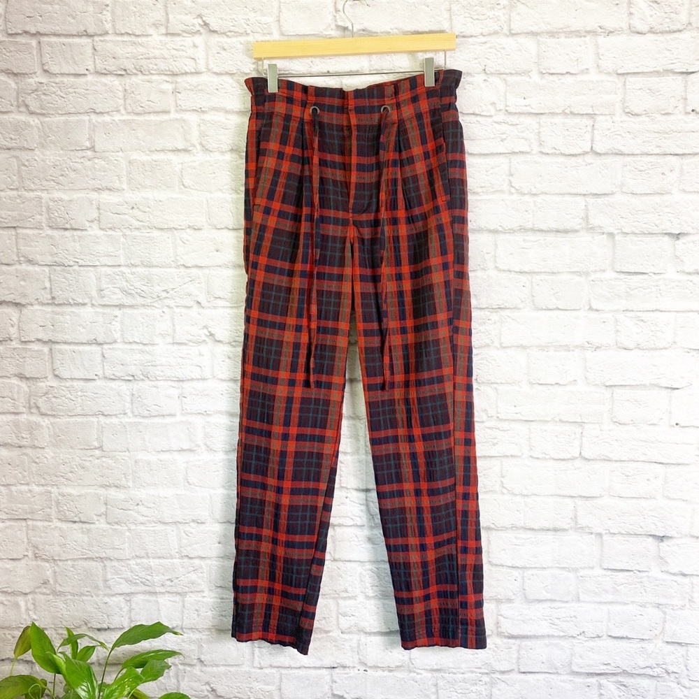 Free People Here and There Plaid Trouser Pant